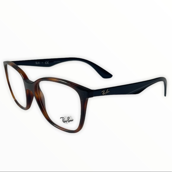 New Ray-Ban Women’s Eyeglasses RX7066 Havana/Navy Square  Full RIm 52-17… - Picture 3 of 11